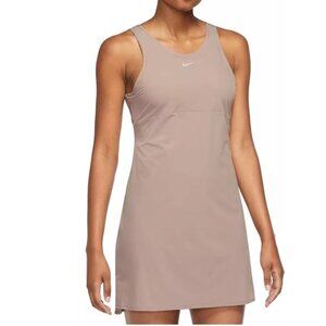 NEW Nike Dri Fit Bliss Training Dress with Built in Shorts Diffused Taupe